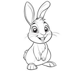 Easter bunny rabbit, Sitting rabbit vector, Rabbit outline character