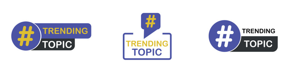 trending topic label, advertising banner trending topic.