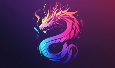 Fantasy dragon music logo and striking snake music logo template