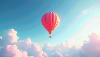 Obraz premium Hot Air Balloon in the Blue Sky