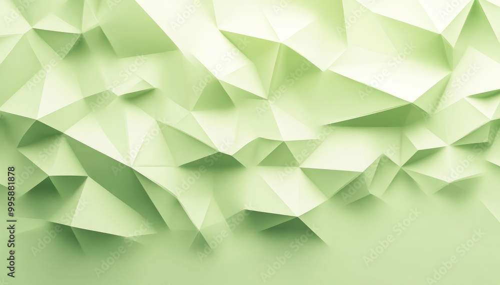 Poster light green abstract background featuring modern geometric shapes textured design in origami style w