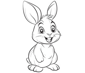Easter bunny rabbit, Sitting rabbit vector, Rabbit outline character