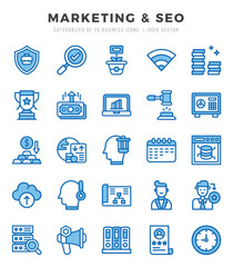 Marketing & SEO Two Color icons. Vector Two Color illustration.