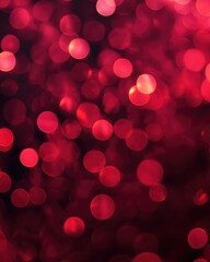 Abstract Red Bokeh Lights with a Defocused Unique Festive Effect