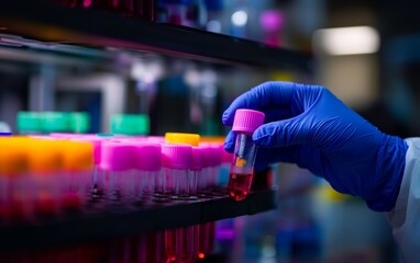 A lab worker preparing microbial cultures for genetic testing