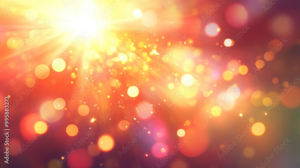 Poster bright soft flare with a blurred bokeh background in an abstract style