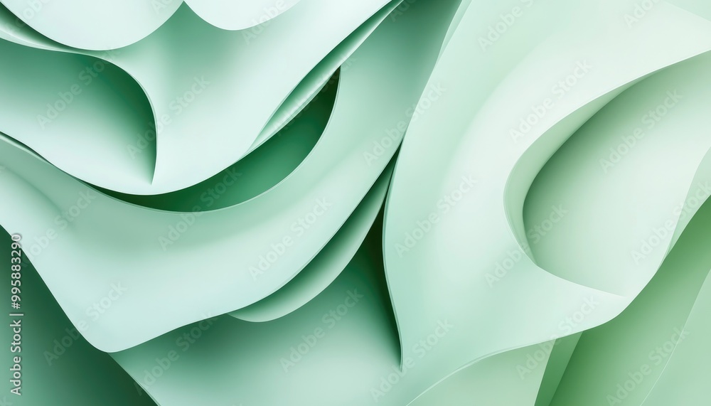 Poster light green abstract background featuring modern geometric shapes textured design in origami style w