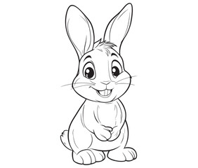 Easter bunny rabbit, Sitting rabbit vector, Rabbit outline character