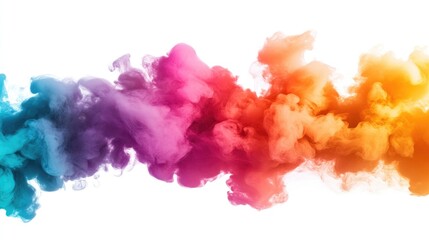 Fototapeta premium Colorful smoke isolated on a white background