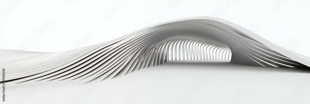 Wall mural Abstract white curved architectural structure.