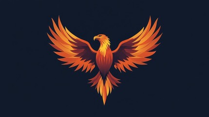 Fototapeta premium Phoenix and Eagle Wings Logo Design Featuring an Eagle in Flight and Soaring