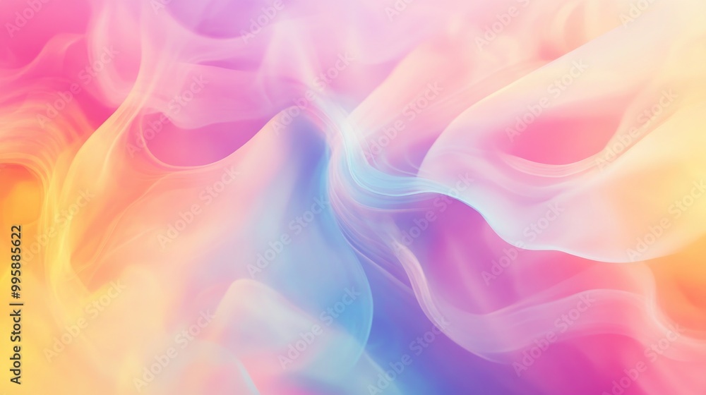 Poster fantasy pastel blur with an abstract background featuring a gradient ombre style of vibrant colors