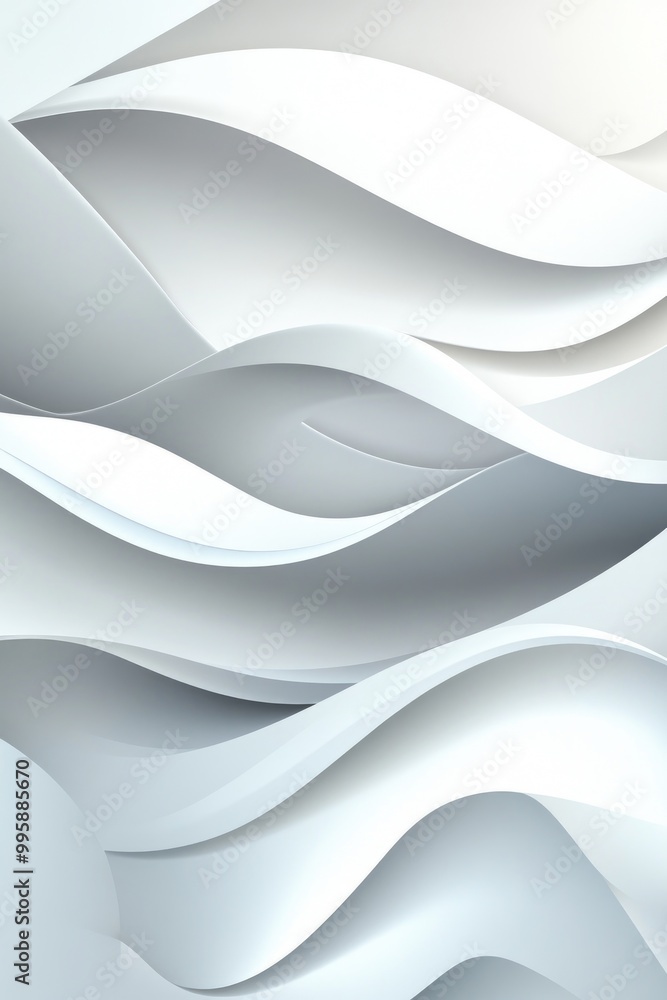 Poster abstract white background featuring smooth gray lines and waves showcasing a modern and fashionable 