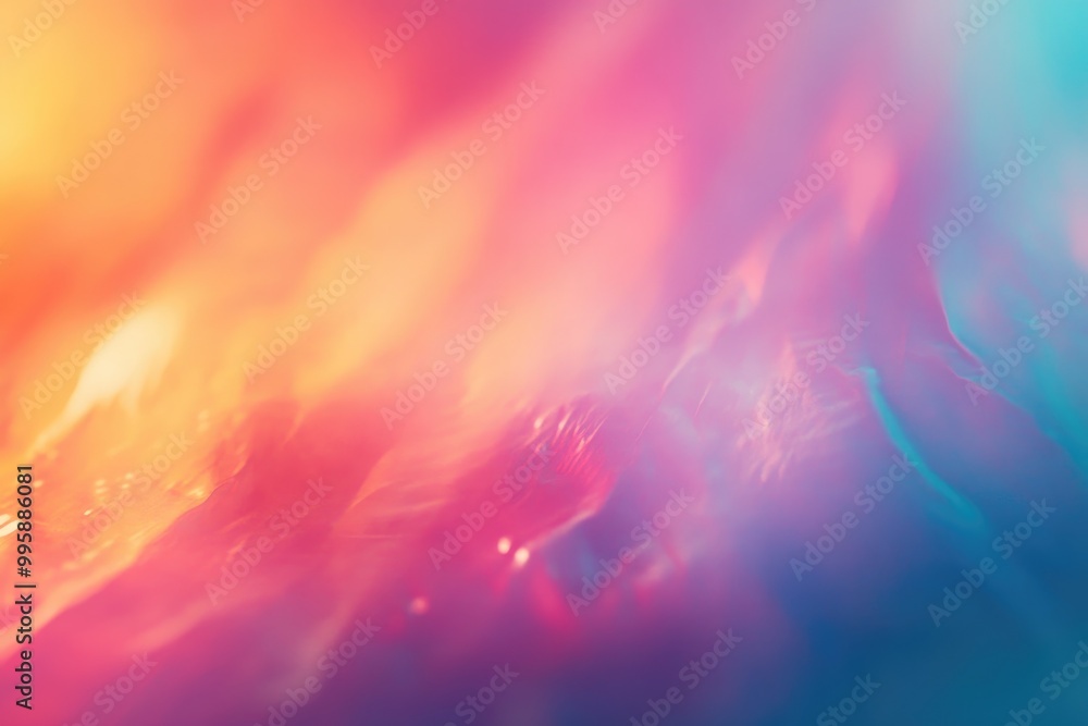 Poster softly blurred abstract background featuring vibrant iridescent colors with smooth gradient transiti