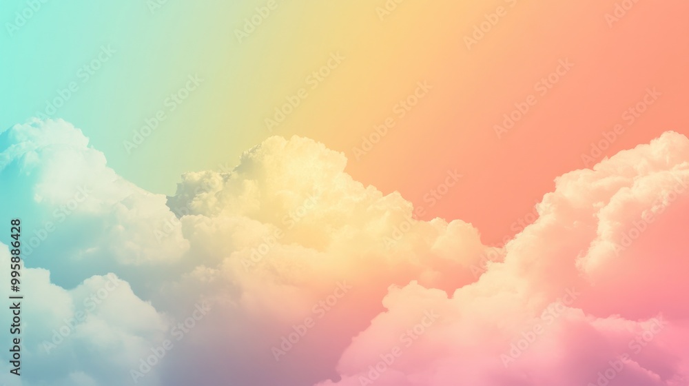Aufkleber soft cloud backdrop featuring a pastel gradient abstract blurred gradient in a colorful palette rese