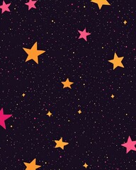 Dark pink and yellow 2D cartoon texture featuring Milky Way stars Contemporary abstract design including Big Dipper stars Ideal for astronomy themed websites