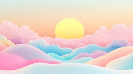Trendy and soft gradient color 2D cartoon background