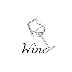 logo with a glass of wine one line.eps
