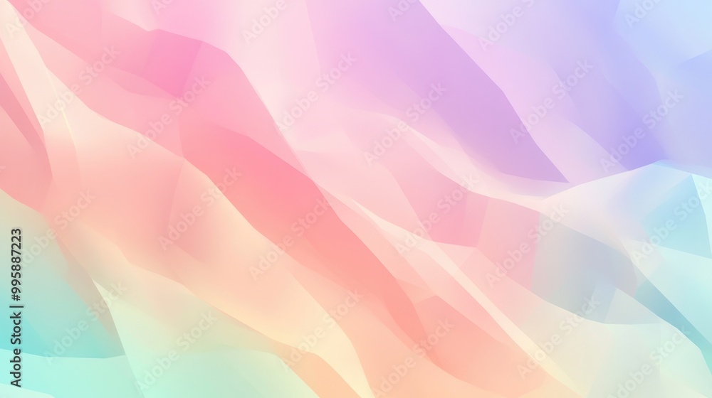Poster soft blurred background featuring a gradient of pastel colors abstract colorful geometric design in 