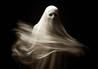 Eerie ghost figure Halloween themed spooky creature haunting apparition