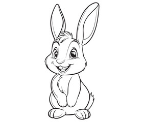 Easter bunny rabbit, Sitting rabbit vector, Rabbit outline character