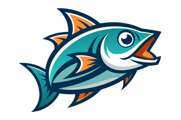 Fish head mascot logo design vector