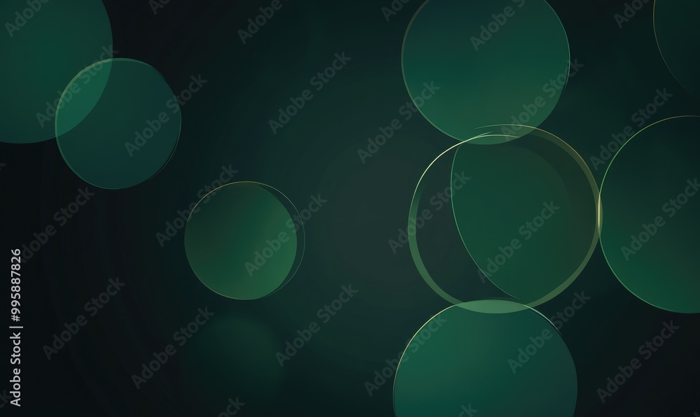 Aufkleber elegant dark green background featuring randomly layered faint circular shapes in a visually appeali