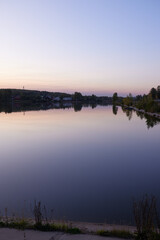 sunset over the lake
