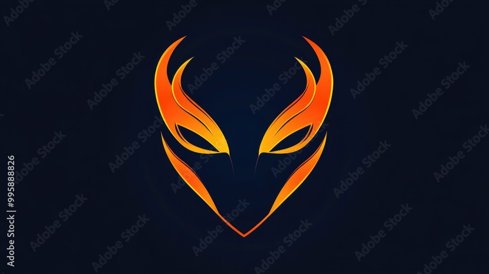 Poster fantasy mask logo graphic design concept featuring an editable mask element suitable for use as a lo