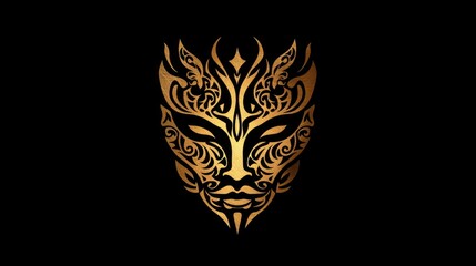 Fantasy tribal head icon for logo creation
