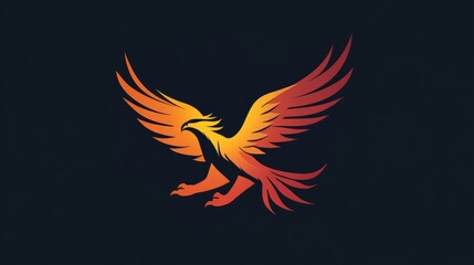 Obraz premium Phoenix and Eagle Wings Logo Design Featuring an Eagle in Flight and Soaring