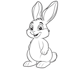 Easter bunny rabbit, Sitting rabbit vector, Rabbit outline character