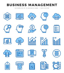 Set of 25 Business Management Two Color Icons Pack.