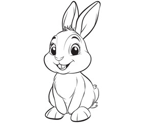 Easter bunny rabbit, Sitting rabbit vector, Rabbit outline character