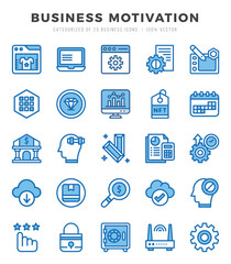 Business Motivation Icons bundle. Two Color style Icons. Vector illustration.