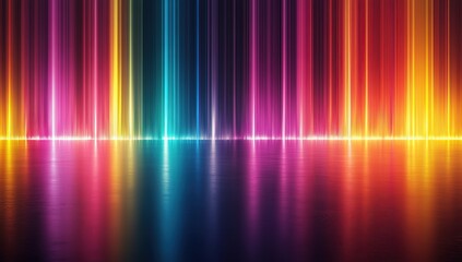 Fototapeta premium Colorful spectrum background with neon light stripes. Abstract motion blurred rainbow color gradient