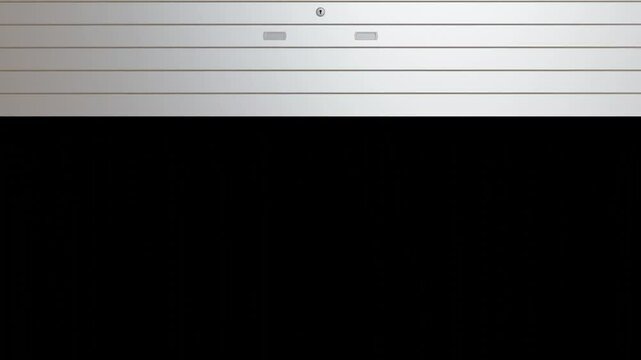 Looping animation of the garage door opening and then closing.