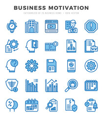 Business Motivation icons Pack. Two Color icons set. Business Motivation collection set.