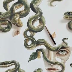 Obraz premium snake of medusa texture