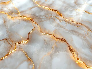 Elegant white marble texture with gold veins, perfect for backgrounds, luxury design, and interior decor projects.