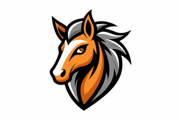 Foal head mascot logo design vector