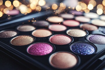 Professional grade eyeshadow palette with warm earthy tones in shimmer and matte finishes for natural elegant makeup looks