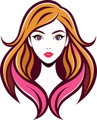 Beauty girl face logo