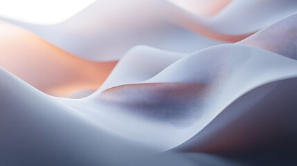 Flowing tech elements and shapes creating movement on a soft muted surface
