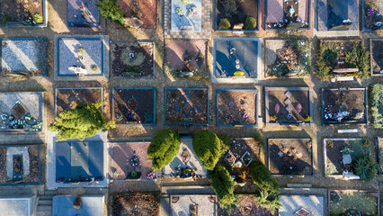 Aerial View of a Serene Cemetery