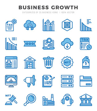 Business Growth icons set for website and mobile site and apps.