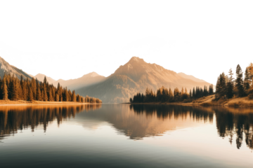 PNG mountain lake landscape border, transparent background