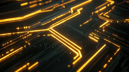 Glowing lines symbolizing AI innovation