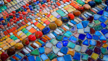 Obraz premium Close-Up of Mosaic Tiles