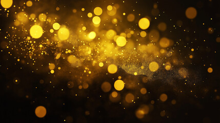 Golden bokeh lights in soft focus, creating a warm and glowing abstract background. Ideal for festive, holiday, or celebratory themes with a smooth and elegant atmosphere